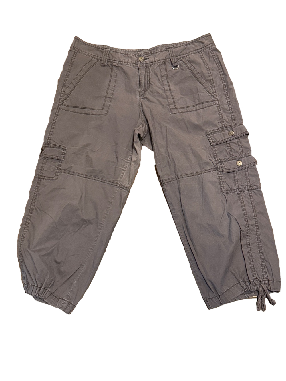 Apt. 9 Women's Gray Cargo Utility Capris Size 12